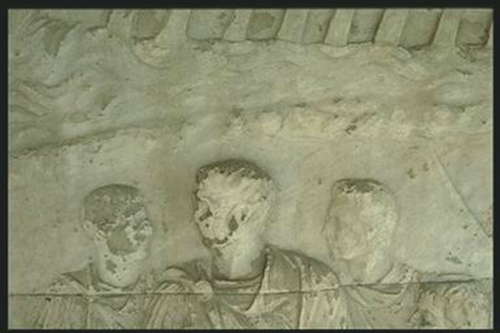 Trajan with two officers