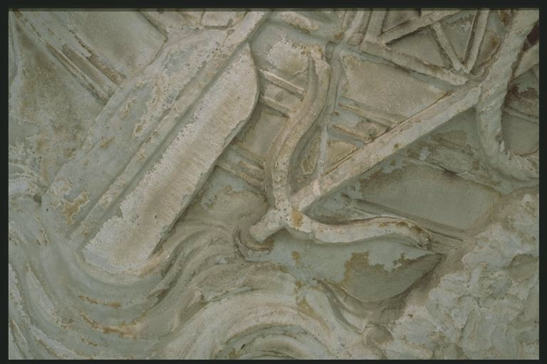 Oar and anchor of ship