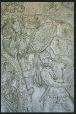 A Roman watching Decebalus' suicide