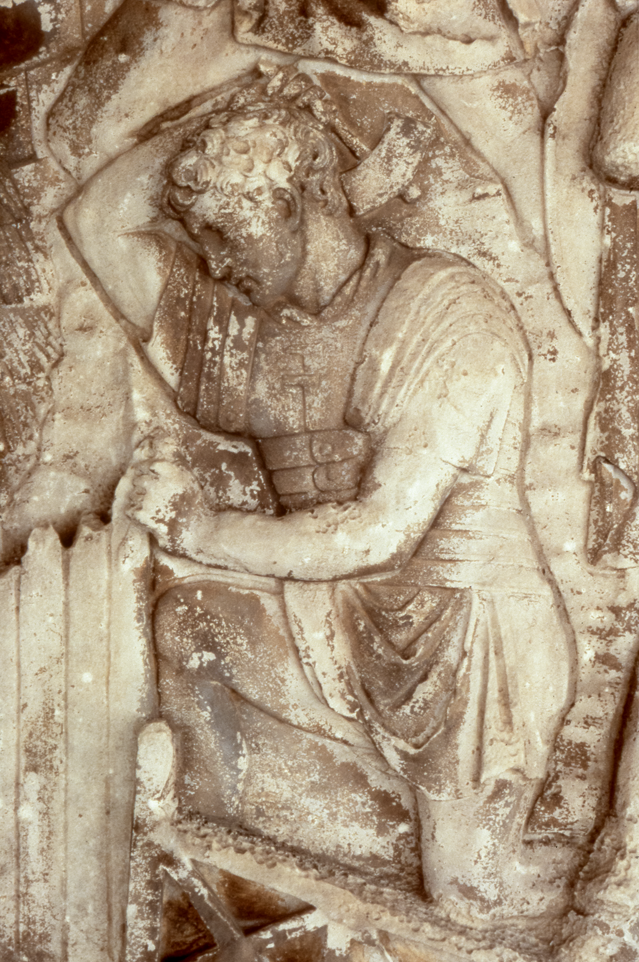 Legionary building a fort