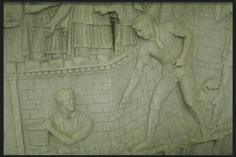Roman soldiers constructing a fort