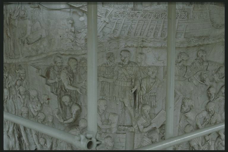 Trajan in a fortress under construction