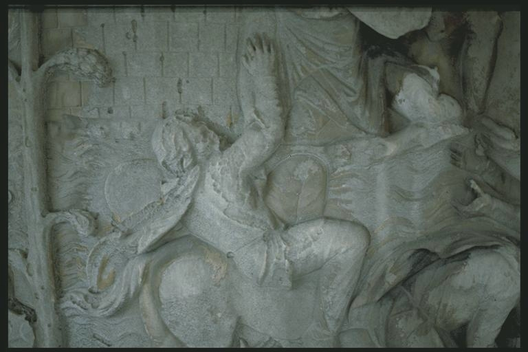 A Dacian being helped out of a river