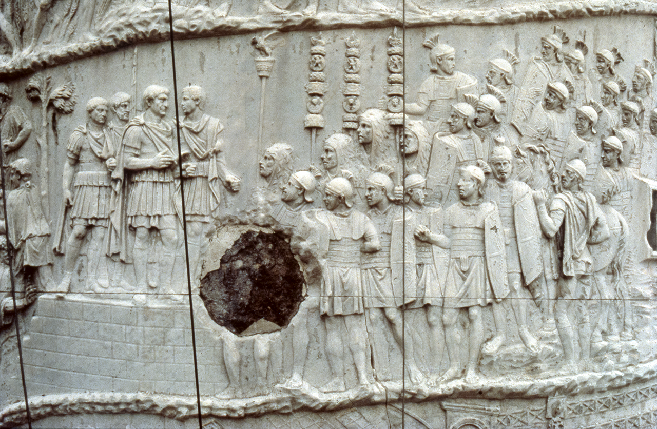 Trajan addressing his troops