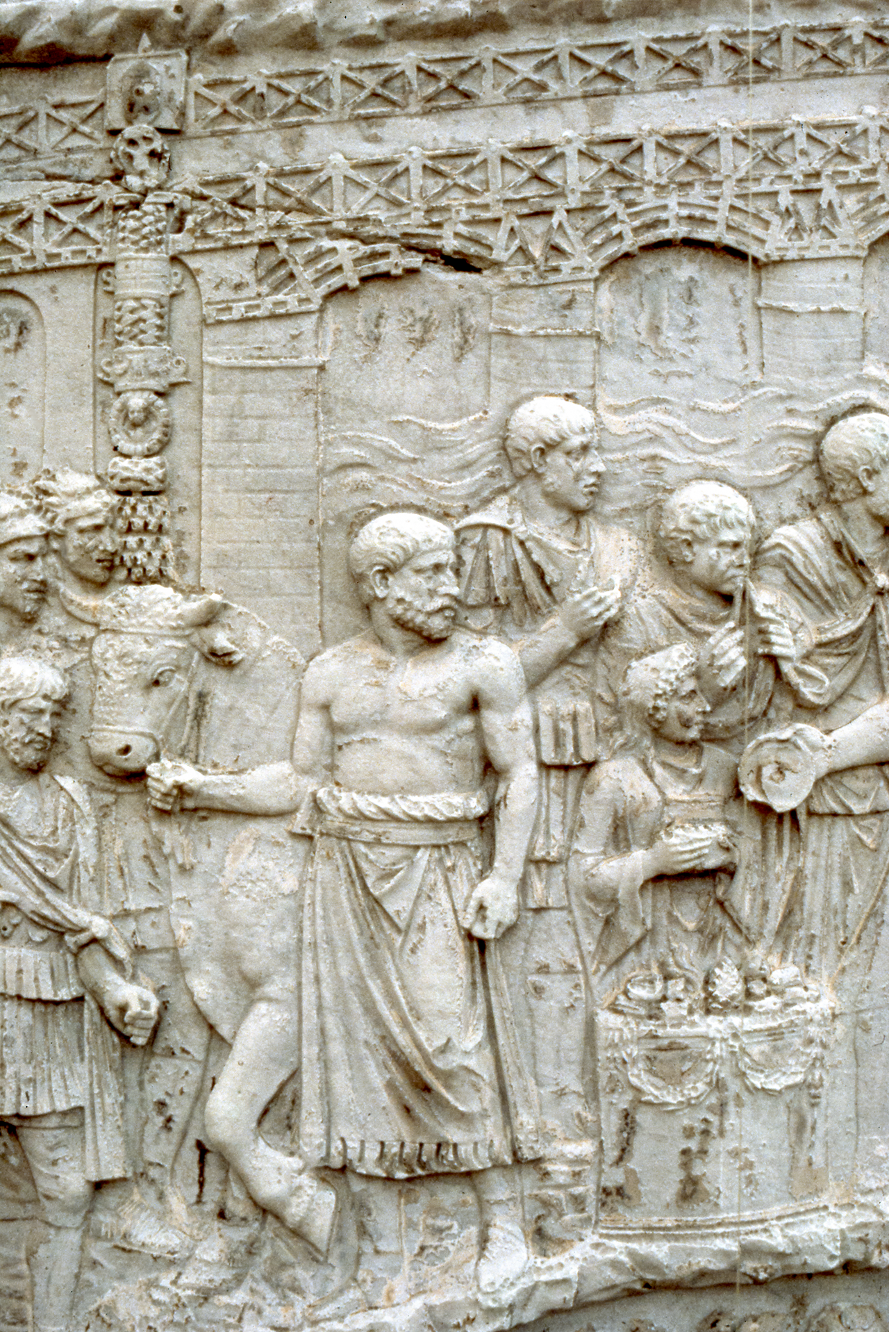 Trajan sacrificing by the Danube.