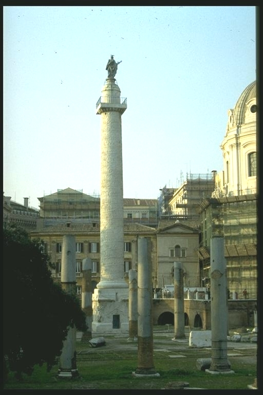 Trajan's column looking through the Basilica Ulpia