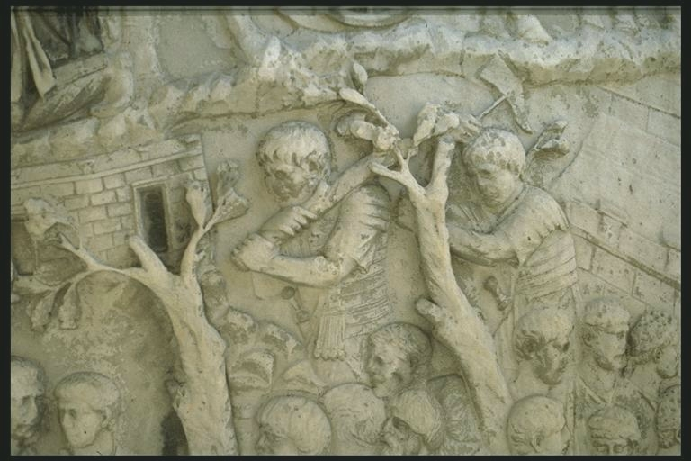 Legionaries cutting wood